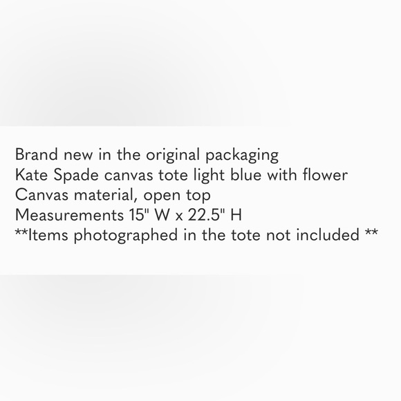 Kate Spade Blue Jasmine Flower Tote Bag New With Tags - Picture 3 of 3